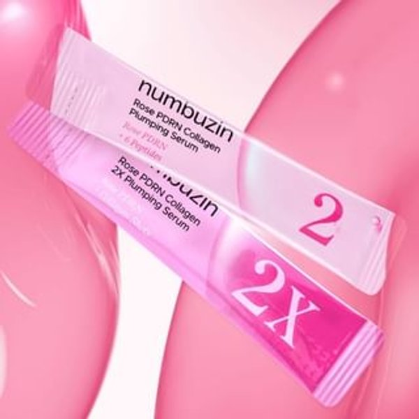 numbuzin - No.2 Rose PDRN Collagen Plumping Serum Duo Stick Set - Sérum repulpant