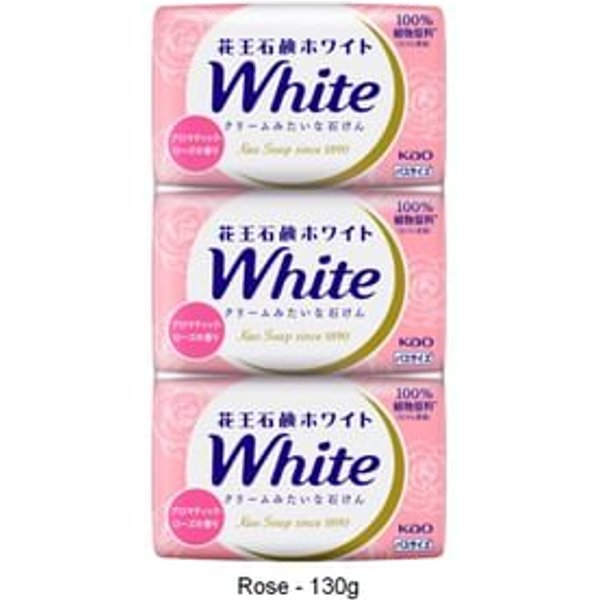 Kao - White Body Soap Rose - 130g × 3