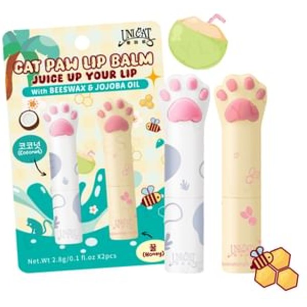 UNICAT - Cat Paw Lip Balm Set Coconut + Honey 1 set