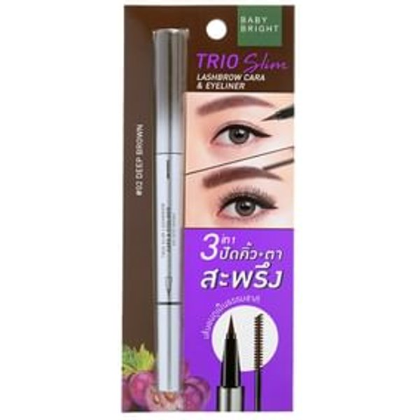 Baby Bright - Trio Slim Lashbrow Cara & Eyeliner 02 Deep Brown