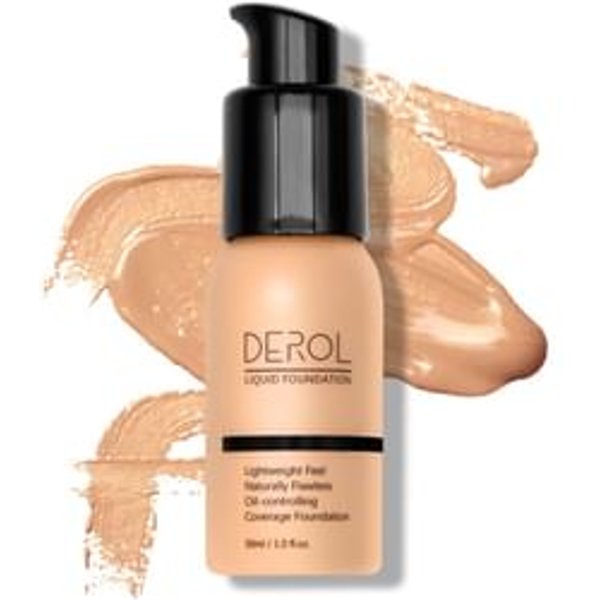 DEROL - Lightweight Oil-Controlling Coverage Foundation - 6 Shades #04 Wheaten - 30ml
