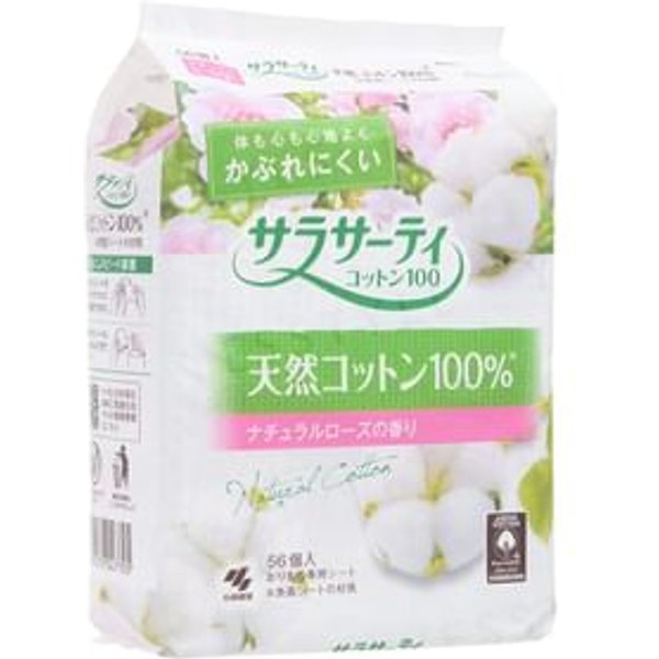 Kobayashi - Sarasati Cotton 100 Sanitary Pad Natural Rose 56 pcs