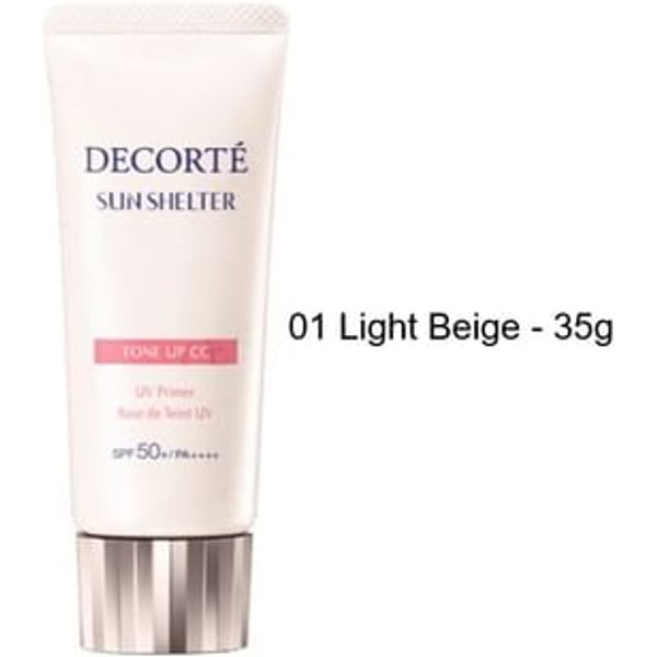 Kose - DECORTE Sun Shelter Tone Up CC UV Primer SPF 50+ PA++++ 01 Light Beige - 35g