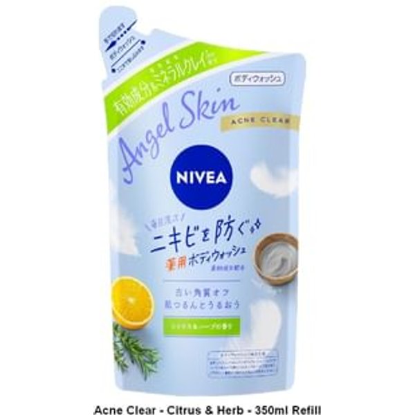 Nivea Japan - Angel Skin Body Wash Acne Clear - Citrus & Herb - 350ml Refill