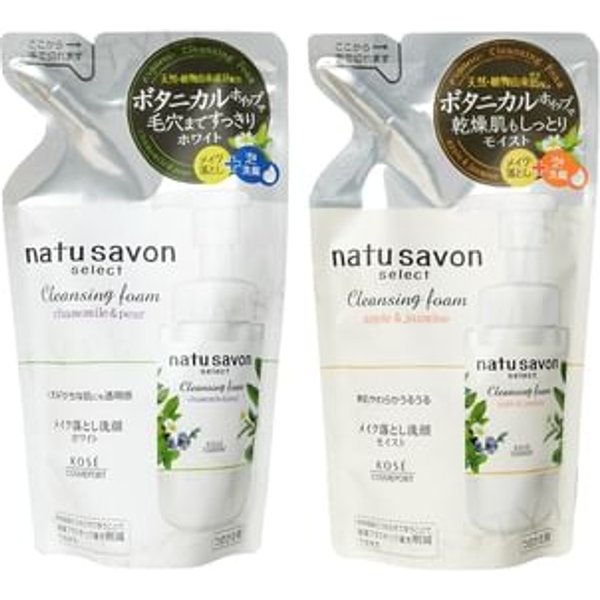 Kose - Natu Savon Select Cleansing Foam Chamomile & Pear - 180ml Refill