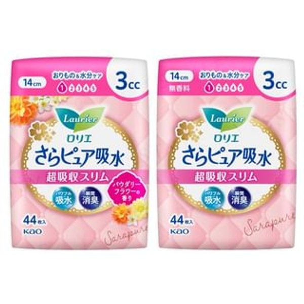 Kao - Laurier Sara Pure Absorption Super Absorbent Slim 44 pcs - Fragrance-Free