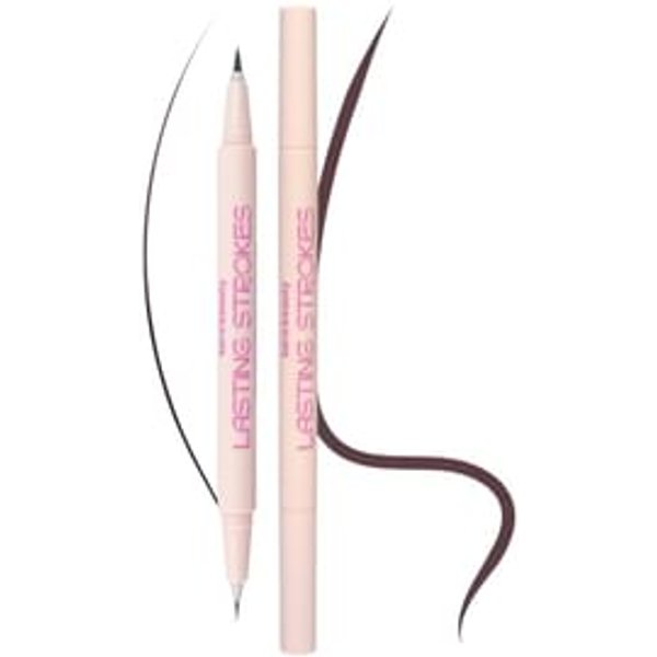Kara Beauty - Lasting Strokes Double Ended Liquid Eyeliner - 2 Colors Black - 0.8 ml