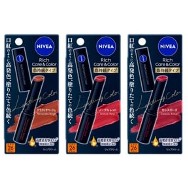 Nivea Japan - Rich Care & Color Lip Lasting Color Lip Balm SPF 26 PA++ Cassis Rose