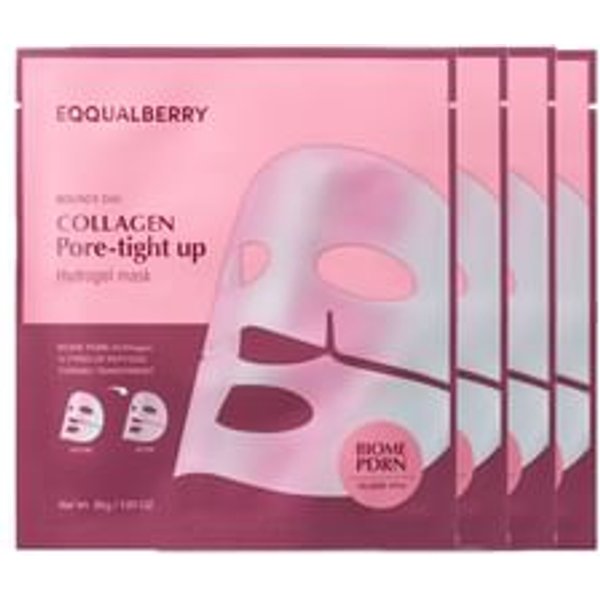 EQQUALBERRY - Set de Mascarillas Faciales con Colágeno Collagen Pore-tight up Hydrogel Mask Set