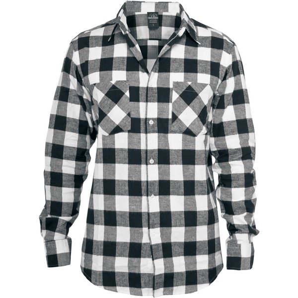Chemise en flanelle de Urban Classics - Chemise En Flanelle À Carreaux - M - XL - pour Homme - noir/blanc