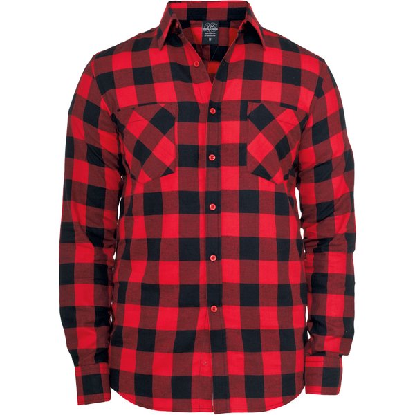 Chemise en flanelle de Urban Classics - Chemise En Flanelle À Carreaux - S - XXL - pour Homme - noir/rouge
