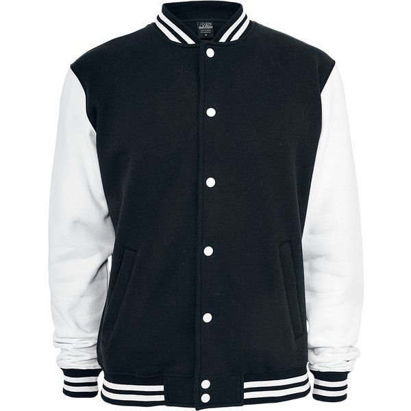Urban Classics - Rockabilly Collegejas - 2-Tone College - S tot XL - voor Mannen - zwart-wit