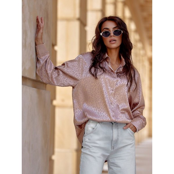 Long sleeve shirt model 203286 Roco Fashion - 38 - Beige