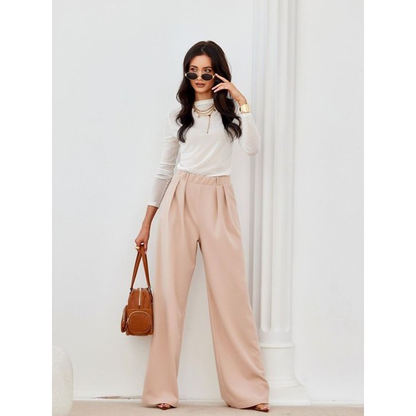 Women trousers model 206984 Roco Fashion - 36 - Beige