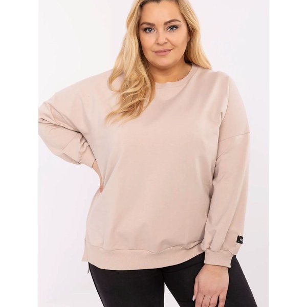 Plus size sweatshirt model 211731 Relevance - ONE-SIZE-FITS-ALL - Beige