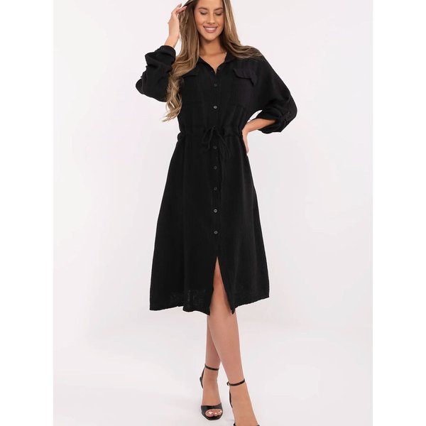 Daydress model 212020 Italy Moda - ONE-SIZE-FITS-ALL - Black