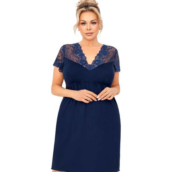 Plus Size Nightgown model 213328 Donna - XXXXL - Navy blue