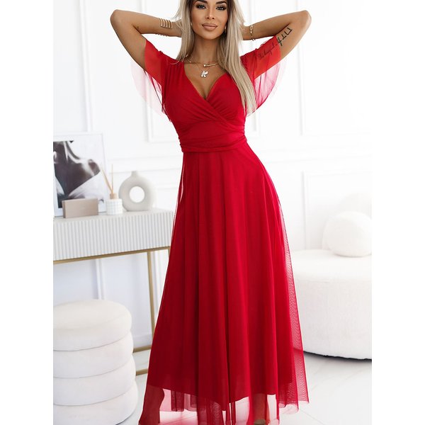 Long dress model 213650 Numoco - ONE-SIZE-FITS-ALL - Red