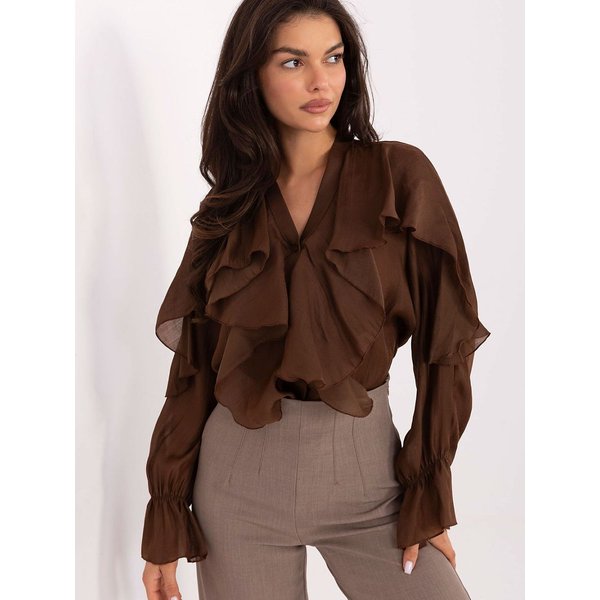 Long sleeve shirt model 218415 Rue Paris - ONE-SIZE-FITS-ALL - Brown