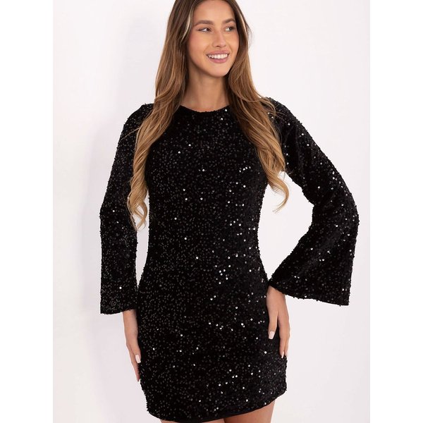 Short dress model 220312 Italy Moda - ONE-SIZE-FITS-ALL - Black