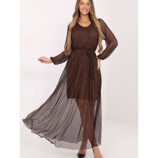 Long dress model 221986 Italy Moda - ONE-SIZE-FITS-ALL - Brown