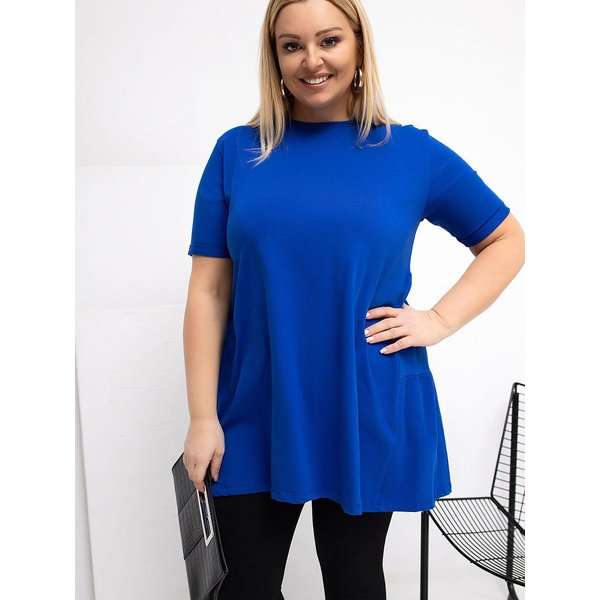 Plus size blouse model 223908 Relevance - ONE-SIZE-FITS-ALL - Blue