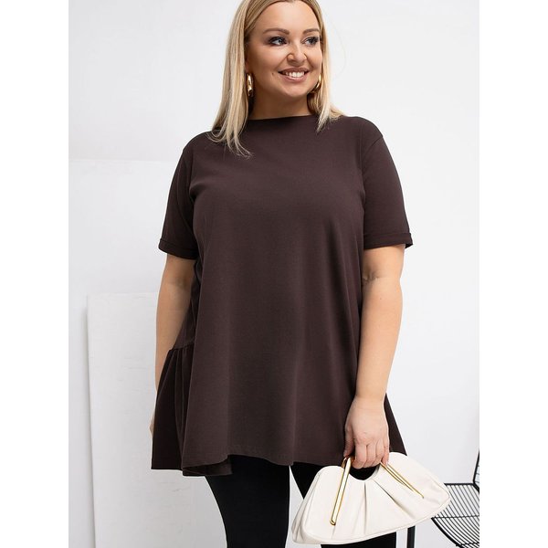 Plus size blouse model 223914 Relevance - ONE-SIZE-FITS-ALL - Brown