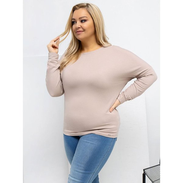 Plus size blouse model 223923 Relevance - ONE-SIZE-FITS-ALL - Beige