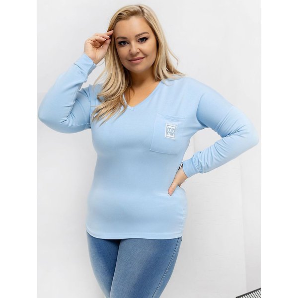 Plus size blouse model 223936 Relevance - ONE-SIZE-FITS-ALL - Blue