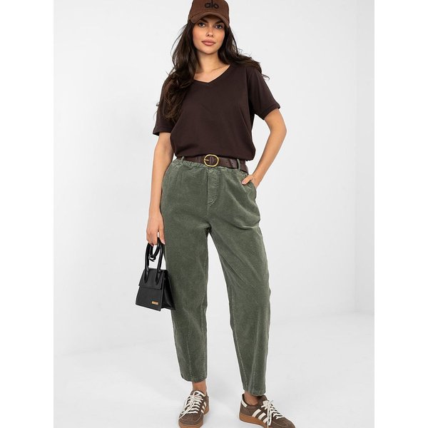 corduroy trousers model 224054 Italy Moda - ONE-SIZE-FITS-ALL - Green