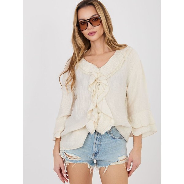 Long sleeve shirt model 225519 Italy Moda - ONE-SIZE-FITS-ALL - Beige