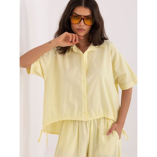 Short sleeve shirt model 226015 Italy Moda - ONE-SIZE-FITS-ALL - Yellow