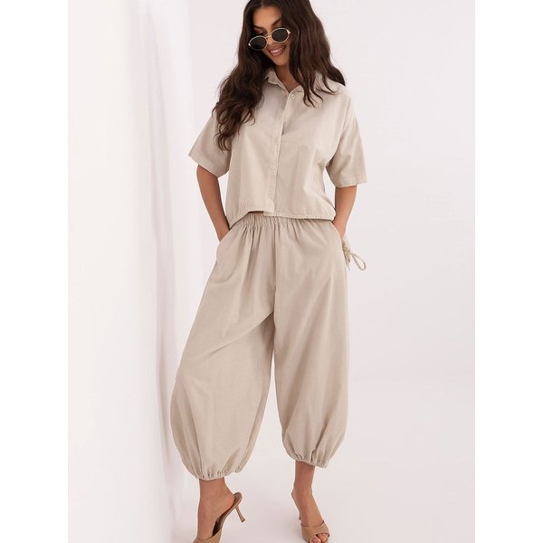 corduroy trousers model 226233 Italy Moda - ONE-SIZE-FITS-ALL - Beige