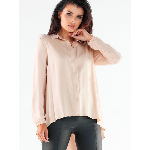 Long sleeve shirt model 173916 awama - L - Beige
