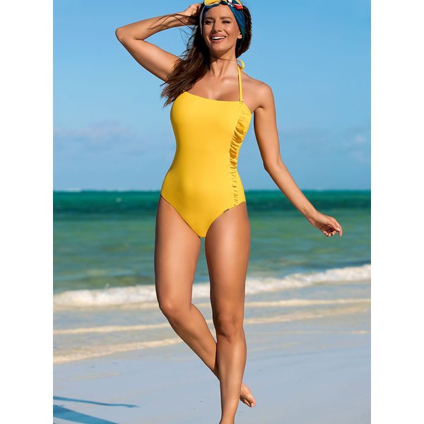 Swimsuit one piece model 179497 Madora - 38 - Yellow