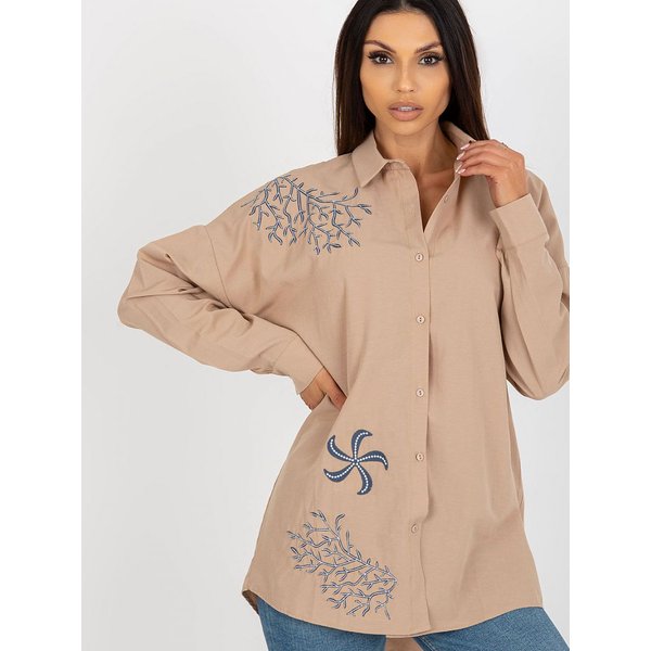 Long sleeve shirt model 181628 Factory Price - S - Beige