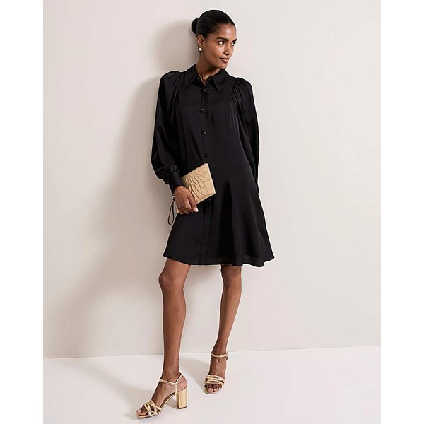 Phase Eight Embellished Shirt Dress Black - Phase Eight - Size: 10