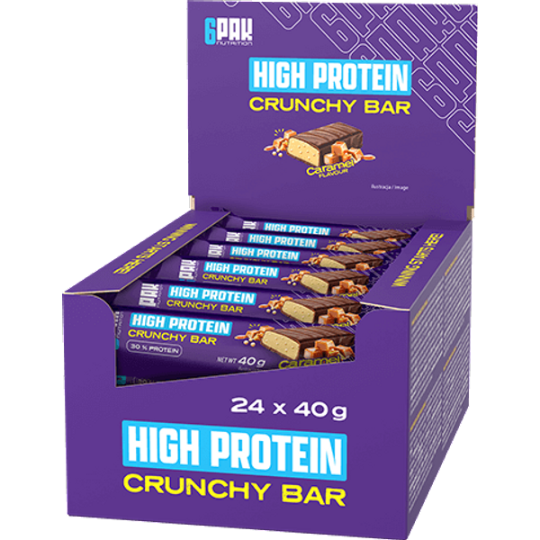 High Protein Crunchy Bar Caramel BOX - 24 Szt.-image