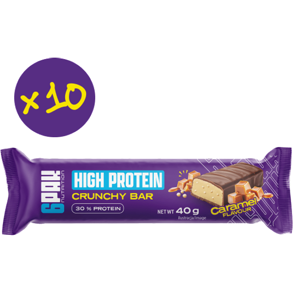 Zestaw 10 BatonóW WysokobiałKowych High Protein Crunchy Bar Caramel-image