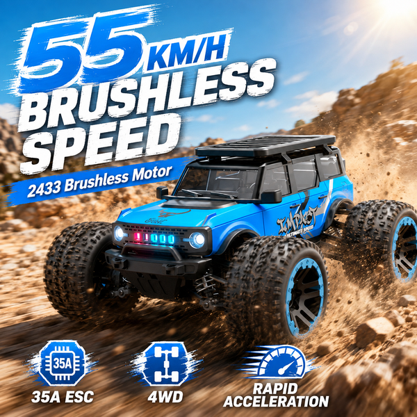 Bürstenloser RC-Buggy mit 35A ESC, Metallantriebswelle, Dogbone, Aluminiumlegierungs-Rüstung, unabhängiger Vier-Rad-Stoßdämpfung, rutschfesten Reifen, Metalldifferential, RC-Fahrzeug