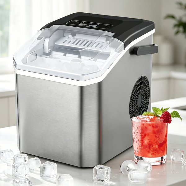 Automatischer Mini-Elektro-Eiswürfelbereiter für Bars, Haushalte, Küchen und Büros, produziert 9 Eiswürfel in 6 Minuten; tragbare Eismaschine.