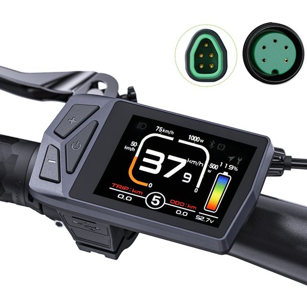 EKD01 Wyświetlacz E-Bike UART / CAN / Tongsheng Bluetooth Naw. 9 Języków LCD Komputer EBicycle Dla BAFANG Motor Kit Inteligentny Kontroler 9-Pas z portem ładowania Type-C do silników Mid/Hub-Drive