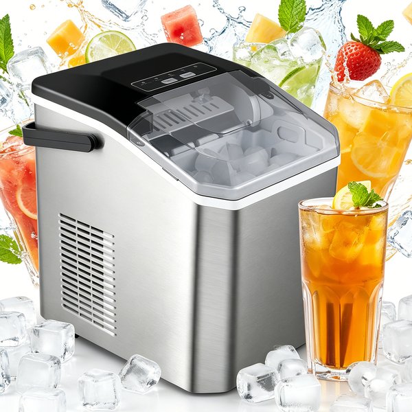 Würfel-Eismaschine Getränke-Eisbereiter 12kg/24 Stunden 6 Minuten Vorbereitungsdauer 2 Eiswürfelgrößen Selbstreinigende Eismaschine