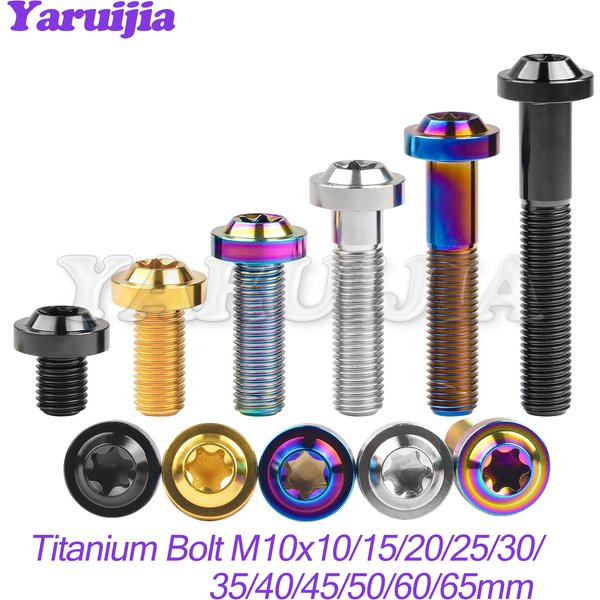 Yaruijia Titanium Bolt M10x10/15/20/25/30/35/40/45/50/60/65mm 1.25/1.5 Pitch Plum Torx T45/T50 Head for Motorcycle Car