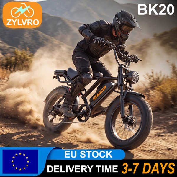 ZYLVRO BK20 E Bike für Erwachsene, 1500W Motor, 50km/h Höchstgeschwindigkeit, 48V 20Ah Akku, 20 Zoll Fat Tire, Scheibenbremsen, Vollfederung, 7 Gänge
