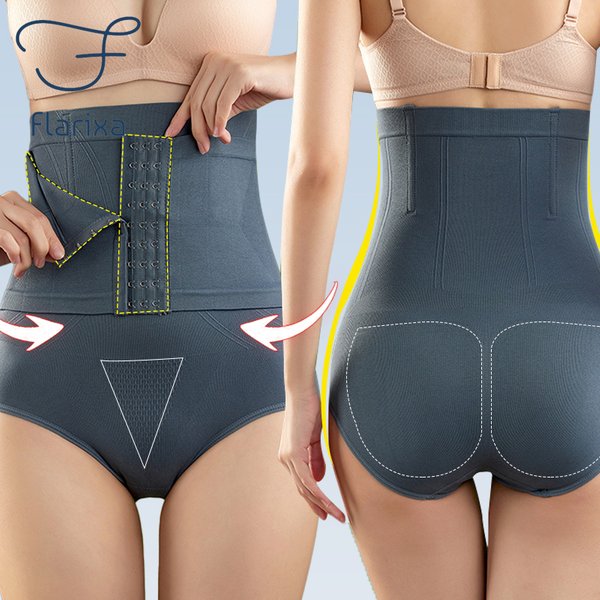 Flarixa Frauen Hohe Taille Flache Bauch Gestaltung Höschen Taille Trainer Body Shaper Breasted Bauch Butt Lift Hosen Abnehmen Unterwäsche
