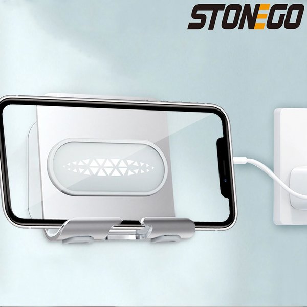 STONEGO Aluminum alloy Adjustment Phone Tablet Wall Holder Charging Stand for phone Wall Mount Bracket Shelf