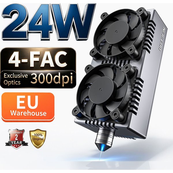 NEJE E80 24W Blue Diode Laser Module 4-FAC 300dPI for Laser Engraver Cutter Engraving Cutting Machine, Upgrade Replacement for CNC Router 3D Printer XTool Ortur