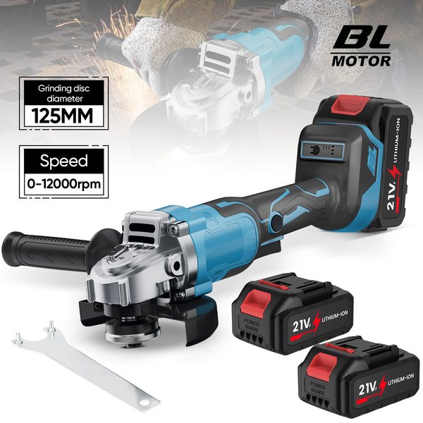 Winkelschleifer 12000 U/min 125 mm bürstenloser elektrischer Winkelschleifer mit variabler Geschwindigkeit, Schneidemaschine, Holzbearbeitungswerkzeug für Makita 18V Akku.