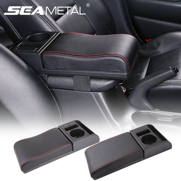 SEAMETAL – boîte d'accoudoir de voiture, Extension de coude, repose-bras universel pour voiture, avec Ports de chargement USB, Support de verre, longueur réglable